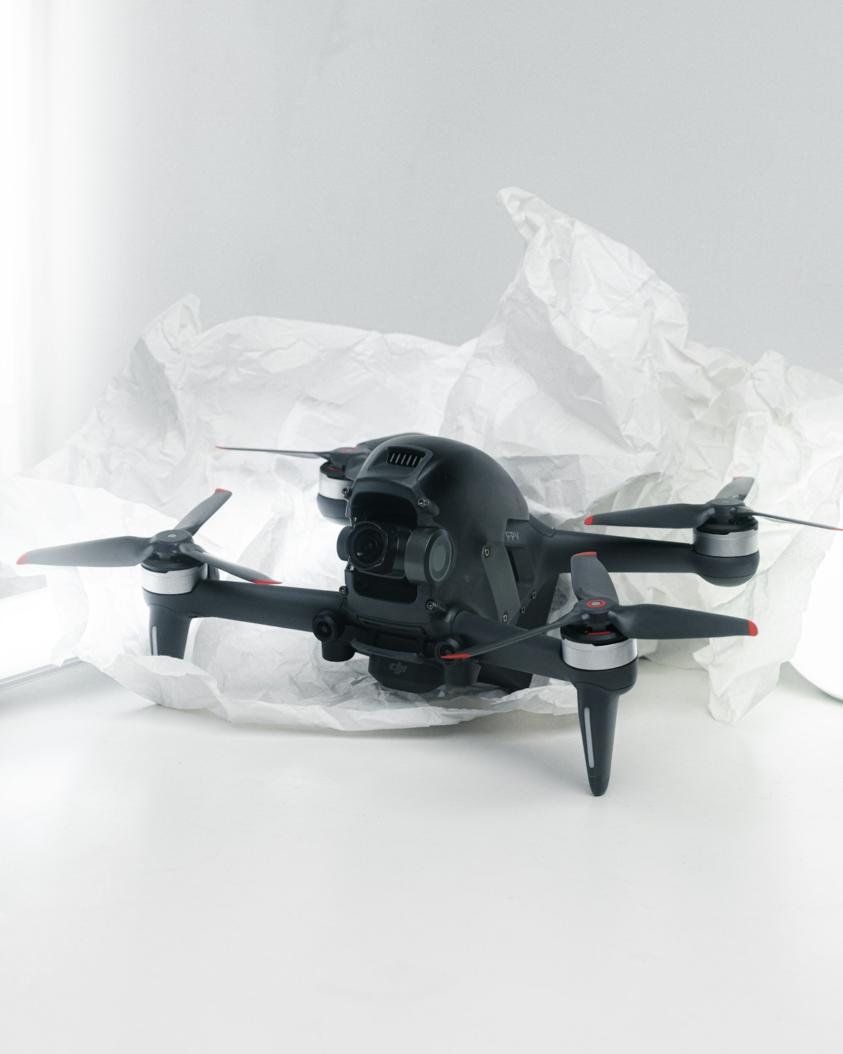 Commercial delivery drone in flight