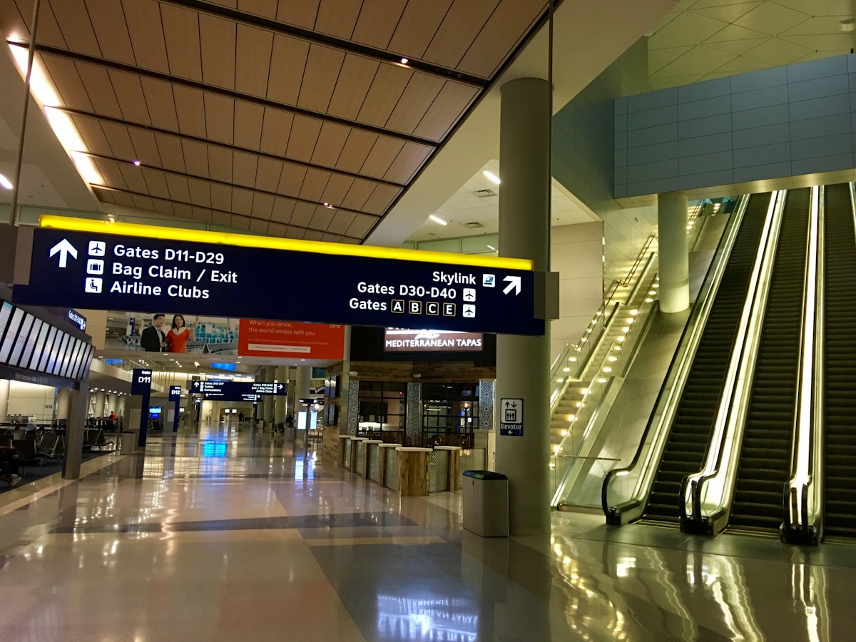 Modern airport terminal interior