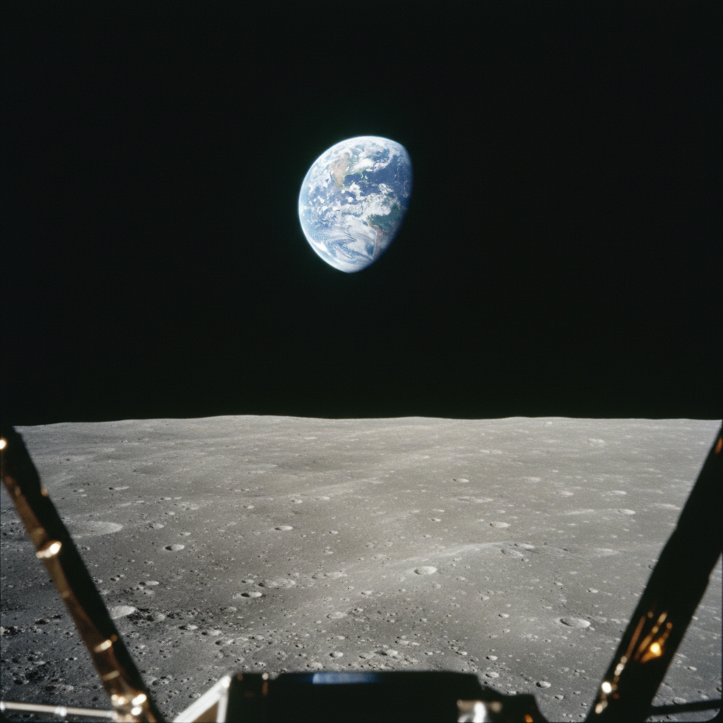 Earthrise photograph Apollo 8 Earth rising above Moon
