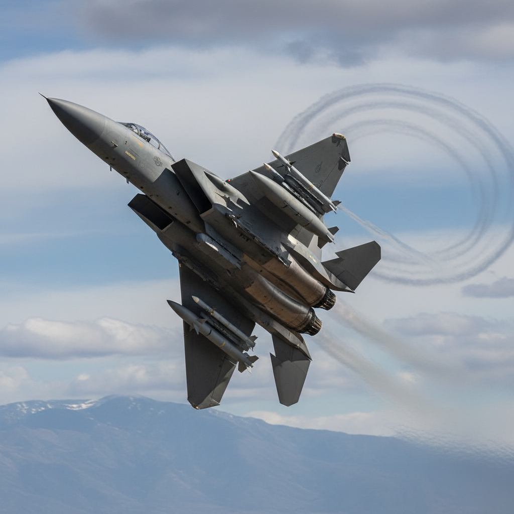 F-15 Eagle loaded with weapons missiles