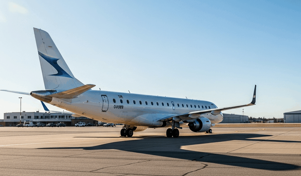 small regional jet embraer e175 on tarmac at regional airpor 20260331 094026