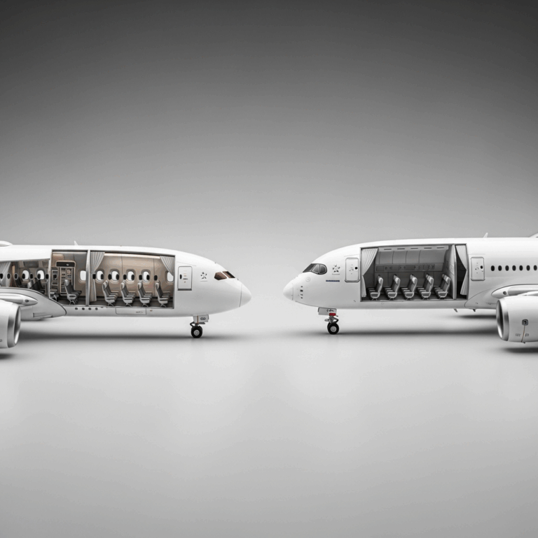 Professional photograph related to: Boeing 787 vs Airbus A350 — Which Is Better for Passengers?. Hig